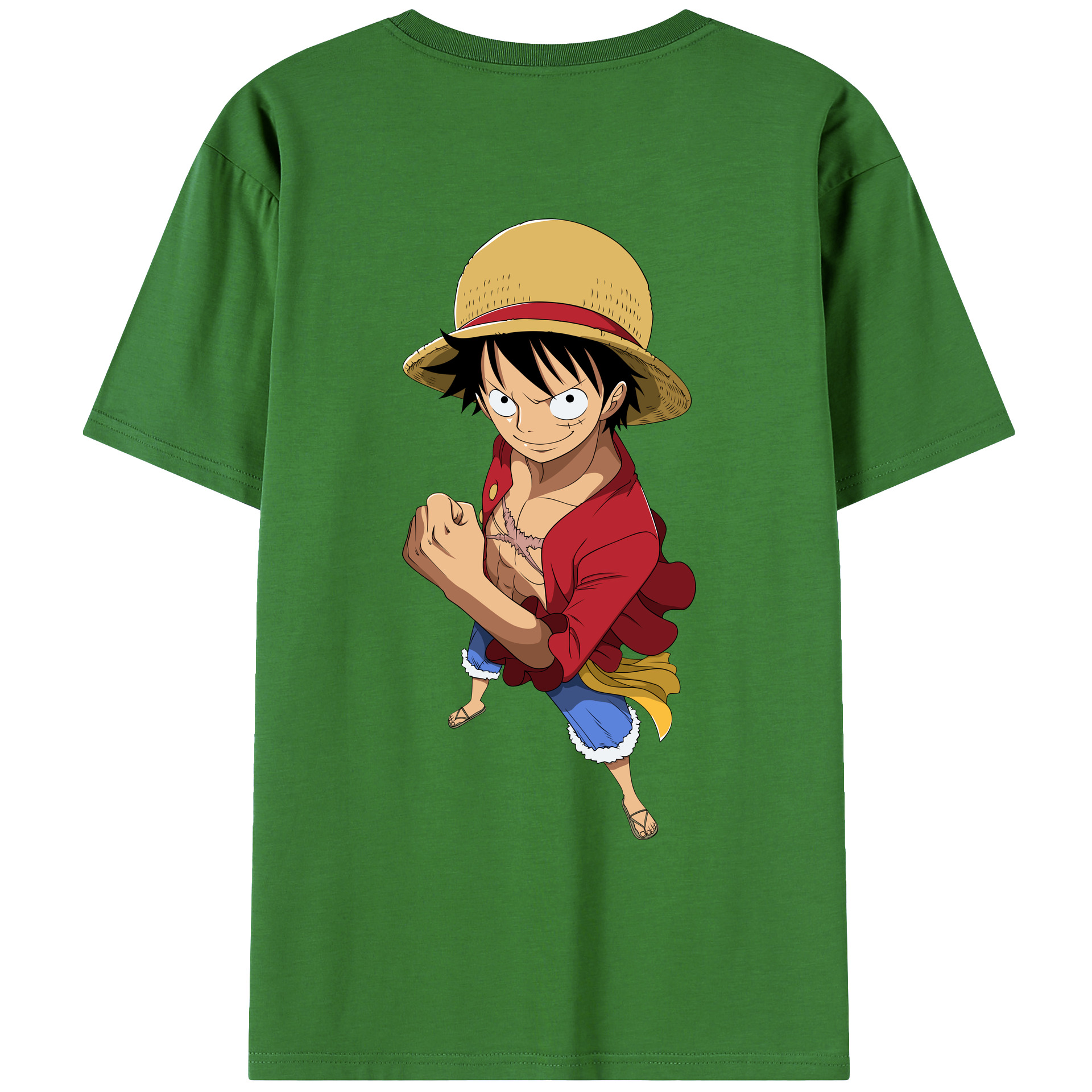 ワンピース モンキー・D・ルフィ ONE PIECE Monkey D. Luffy レディース半袖Tシャツ(バックプリント)